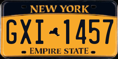 NY license plate GXI1457