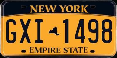 NY license plate GXI1498