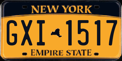 NY license plate GXI1517