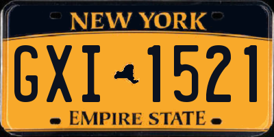 NY license plate GXI1521