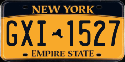 NY license plate GXI1527