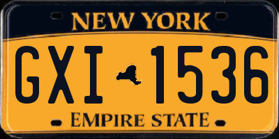 NY license plate GXI1536