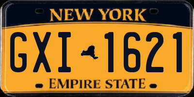 NY license plate GXI1621