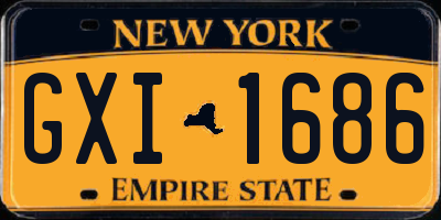 NY license plate GXI1686