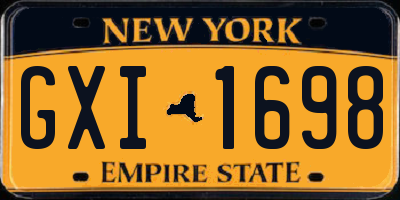 NY license plate GXI1698