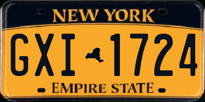 NY license plate GXI1724