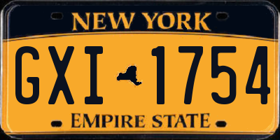 NY license plate GXI1754