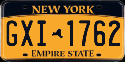 NY license plate GXI1762