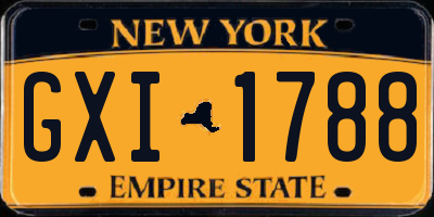 NY license plate GXI1788