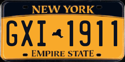 NY license plate GXI1911