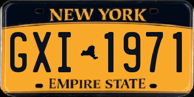 NY license plate GXI1971