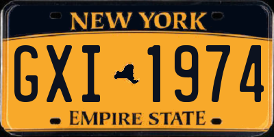 NY license plate GXI1974
