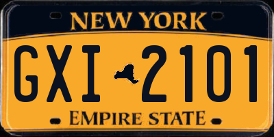 NY license plate GXI2101