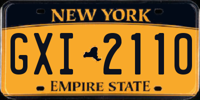 NY license plate GXI2110