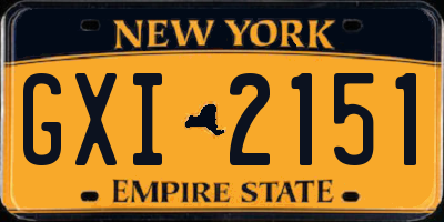 NY license plate GXI2151
