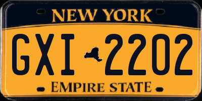 NY license plate GXI2202