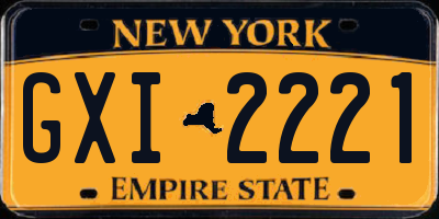 NY license plate GXI2221