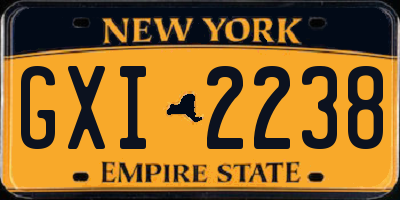 NY license plate GXI2238
