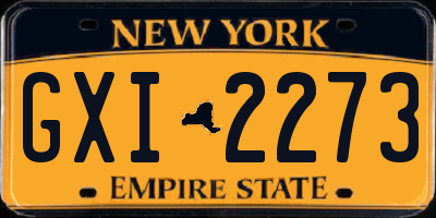 NY license plate GXI2273