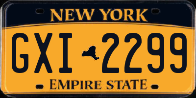 NY license plate GXI2299