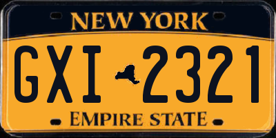 NY license plate GXI2321