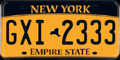 NY license plate GXI2333