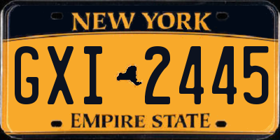 NY license plate GXI2445