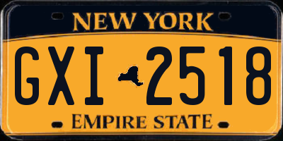 NY license plate GXI2518