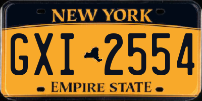 NY license plate GXI2554