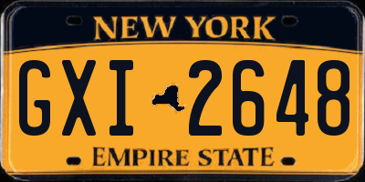 NY license plate GXI2648