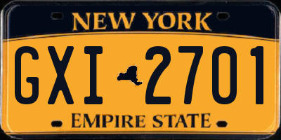 NY license plate GXI2701