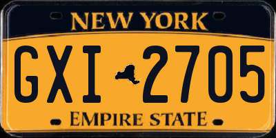NY license plate GXI2705
