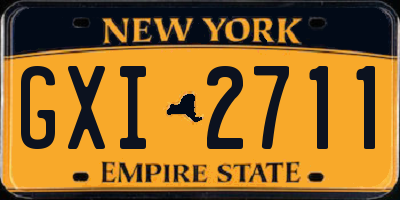 NY license plate GXI2711