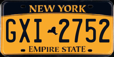 NY license plate GXI2752