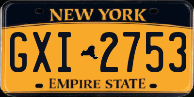 NY license plate GXI2753