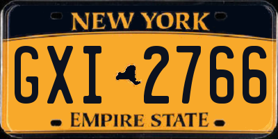 NY license plate GXI2766