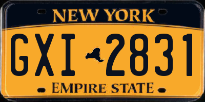 NY license plate GXI2831