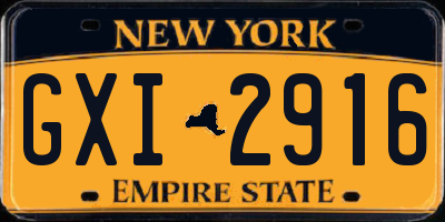 NY license plate GXI2916