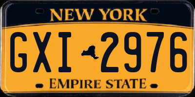 NY license plate GXI2976