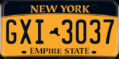NY license plate GXI3037
