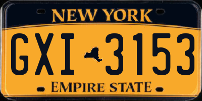 NY license plate GXI3153