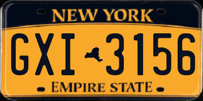 NY license plate GXI3156