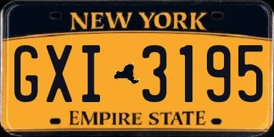 NY license plate GXI3195