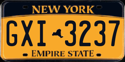 NY license plate GXI3237