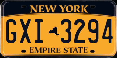 NY license plate GXI3294