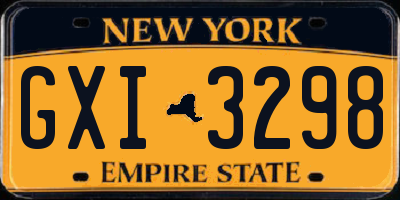 NY license plate GXI3298