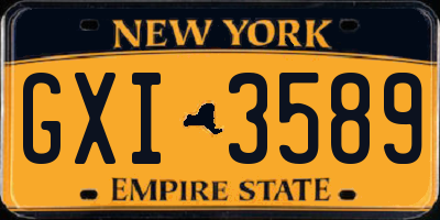 NY license plate GXI3589
