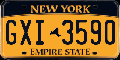 NY license plate GXI3590
