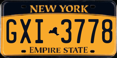 NY license plate GXI3778