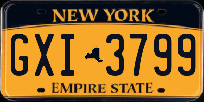 NY license plate GXI3799